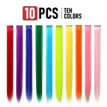 10 miếng/gói, tóc nối kẹp nhiều màu sắc dài 22 inch - Tóc giả thẳng dài, màu xanh lá cây chủ đề Ngày Thánh Patrick, lý tưởng cho Coachella, lễ hội âm nhạc, cosplay, tiệc tùng và quà tặng ngày lễ cho phụ nữ. - Nhiều màu - Xem 13