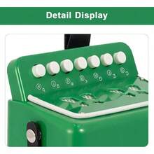 Shoze The Accordion With 10 Keys Is A Music Instrument Suitable For Beginners, Equipped With An Air Valve. It Is An Educational Instrument With A Lightweight And Portable Design, Making It Very Suitable For Early Music Education And Performance - 綠色 - 查看 2