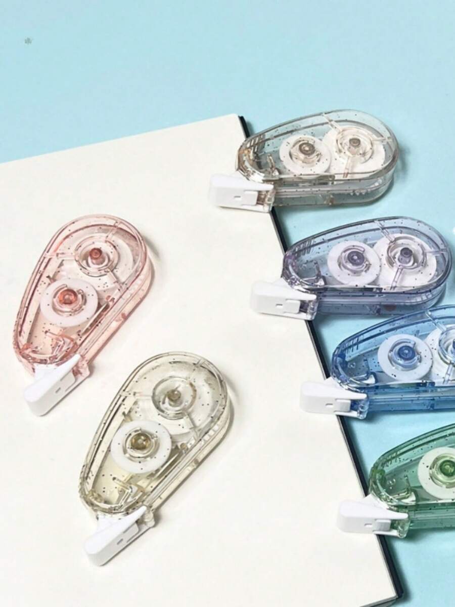 6 piezas Cinta correctora compacta y linda transparente para estudiantes Morandi - Multicolor - Ver 1