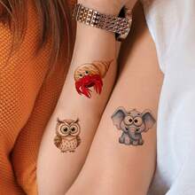 FTVLTAT 40pcs Colorful Big Eye Animal Themed Temporary Tattoos, 3D Cute Zoo Party Series. Suitable For Birthday Or Holiday Party Gifts And Accessories, Patterns Last 3-7 Days, Christmas Or Halloween Gifts - Multicolor - View 3
