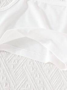 女孩时尚套装 - 吊带背心搭配珍珠刺绣薄纱领无袖西装外套和简约百褶裙 - 薄荷藍 - 查看 5