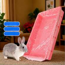 50pcs Pet Cage Pads, Disposable Plastic Litter Mats Suitable For Rabbit Cage, Bird Cage, Cat Litter Bags, Dog Pee Pads, Cleaning Pad Covers (Random Style) - White - View 5