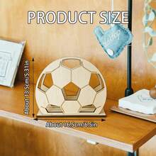 Fotbollsformad servetthållare, träservetthållare för bordsbruk, lämplig för hem och fest - Multifärgad - Visa 9