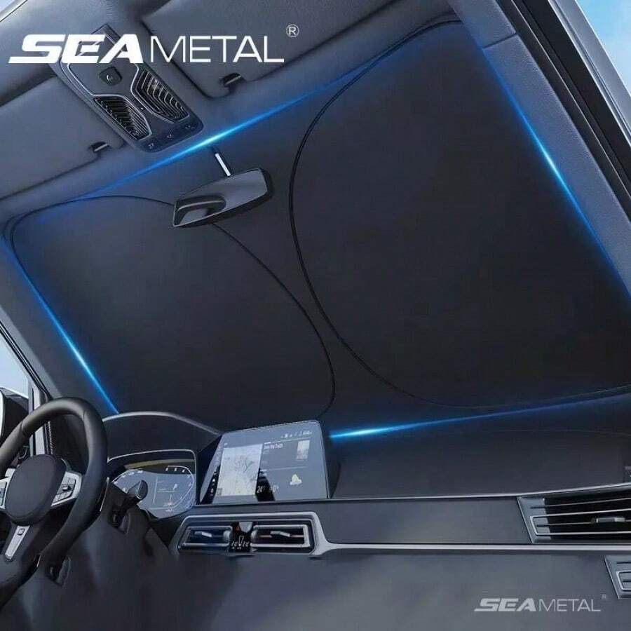 SEAMETAL 汽车挡风玻璃遮阳罩，汽车前窗遮阳板，汽车防晒罩，防紫外线 - A - 查看 1