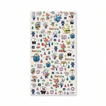 1pc Disney Zootopia Embossed Sticker, "Zootopia" Party Favors, Phone Case Sticker, Nail Art Sticker, Small Pattern Sticker, Nick Sticker, Judy Cartoon Sticker, Gary Sticker, Waterproof Sticker, Suitable For Books, Diaries, Phone Cases, Laptops, Tablets, Water Bottles, Ideal For Holidays, Birthdays, Or Rewards