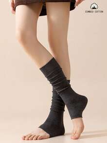 1/2/4 双装日式 JK 款白色过膝袜，透气显瘦，适合春秋季穿着 - 彩色 - 查看 2