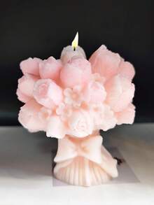 1pc 3D Tulip Flower Bouquet Silicone Candle Mold - White - View 4