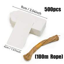 10-100 Stücke blanke Kraftpapier-Etiketten zum Selbstgestalten, mit Juteschnur. Für Hochzeitsdekoration, Süßigkeitenverpackung, Geschenkanhänger, Grußkarten - Verschiedenfarbig - Übersicht 12