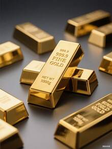 超大逼真金银砖装饰 - 空心仿金银条 - 道具金银砖装饰,适用于各种活动、聚会、冰箱贴、情侣游戏、猫咪礼物、圣诞节、玩具、减压、派对游戏 - 彩色 - 查看 6