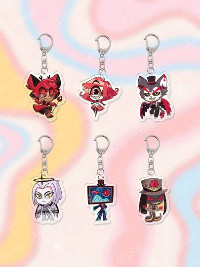 1pc Acrylic Cute Cartoon Character Style Keychain Pendant, Backpack Decoration/Bag Accessory/Schoolbag Accessory/Wallet Pendant/Friend Gift