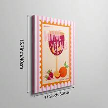 1 pieza Cuadro de arte de pared del club de vinos con estilo preppy, impresiones vibrantes de sangría, pinturas en lienzo, carteles retro de cócteles, decoración de rayas rosa y naranja para la cocina, bar, sala de estar, dormitorio, apartamento, regalo para ella, sin marco o con marco - patrón - Ver 10