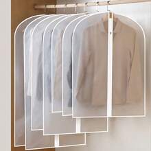 Bộ 1/3/5 túi bảo vệ quần áo chống bụi, dùng trong gia đình, thích hợp để treo áo khoác/vest. - Xem 5