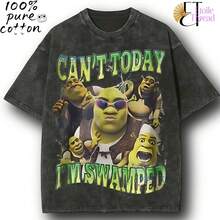 Tee Funny Shirt  Can't Today I'm Swamped Shirt, Meme Funny Shirt - 黑色 - 查看 1