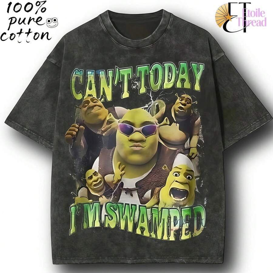 Tee Funny Shirt  Can't Today I'm Swamped Shirt, Meme Funny Shirt - 黑色 - 查看 1