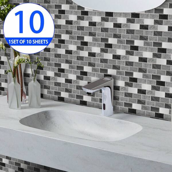 ملصقات زخرفية لاصقة ذاتيًا (ليست بلاط حقيقي)، ملصقات جدار بنمط طوب ملون غير منتظم ثنائي الأبعاد، ورق جدران، ملصقات بلاط، مناسبة لديكور المنزل والمطبخ وغرفة المعيشة والحمام وغرفة النوم