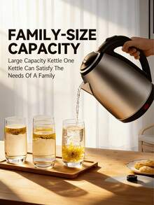 1.7L Stainless Steel Electric Kettle, 1500W Capacity, Auto Shut-Off And Boil-Dry Protection, (EU Plug) Electric Kettle, Electric Water Heater - EU E Type Plug(220-240V) - View 1