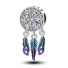 1 件装时尚闪亮珠子吊坠，镀银，适合手链项链 DIY 节日礼物 - 彩色 - 查看 3