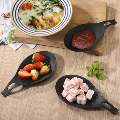 1pc/2pcs PP Spoon Rest, Soup Spoon Holder, Heat Insulation Mat, Kitchen Tool