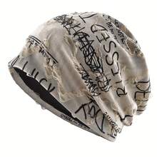 Unisex Outdoor Sports Knit Cap For Autumn And Winter, Featuring A Retro Design With Letters, Suitable For Both Men And Women - trắng - Xem 5