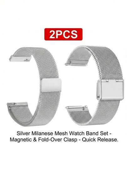 2PCS 20mm 22mm Quick Release Watch Bands Compatible With For Venu 3/Venu 2/Venu Sq 2, For Forerunner 265/255/165/245, For Vivoactive 5/4/3, For GTS/GTR 2 3 4 Series, 2pcs Strap Wristband Smartwatch Accessories For Men Women