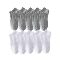 20 đôi tất thể thao nam màu đen, trắng, xám, tất cổ ngắn, thoáng khí, thấm hút mồ hôi, thích hợp cho tennis, cầu lông, chạy bộ, bóng rổ, màu trơn cổ điển, tối giản và đa năng. - Nhiều màu - Xem 25