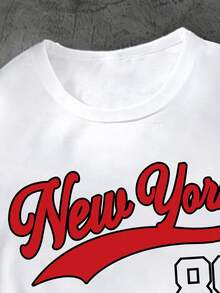 Tween Boy Letter Print Short Sleeve T-Shirt And Shorts Summer Outfit - White - View 4