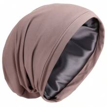 1pc Satin-Lined Sleep Cap, Suitable For Curly Hair And Braids, Wear All Night, Unisex, Can Be Used As Sleep Cap Or Hair Cover - A - View 14