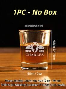 1個/4個 2盎司客製化雷雕姓名烈酒杯，附禮盒威士忌杯，婚禮伴郎伴娘禮物，婚禮配件，單身派對小禮物 - 雷射3 - 查看 19