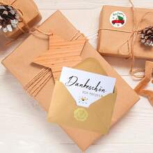 50pcs German "Danke" Thank You Cards, 6 Designs With Heart Accents, Appreciation Notes Suitable For Weddings, Birthdays, Thanksgiving And All Occasions, High-Quality Card Paper For German-Speaking Friends And Family - 50 قطعة من القلوب السوداء الصغيرة - مشاهدة 6