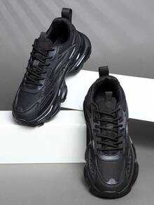 Giày nam thời trang thường ngày, giày thể thao nam cổ điển, giày chạy bộ buộc dây, giày sneaker nam cá tính, giày casual đường phố. - màu đen - Xem 3