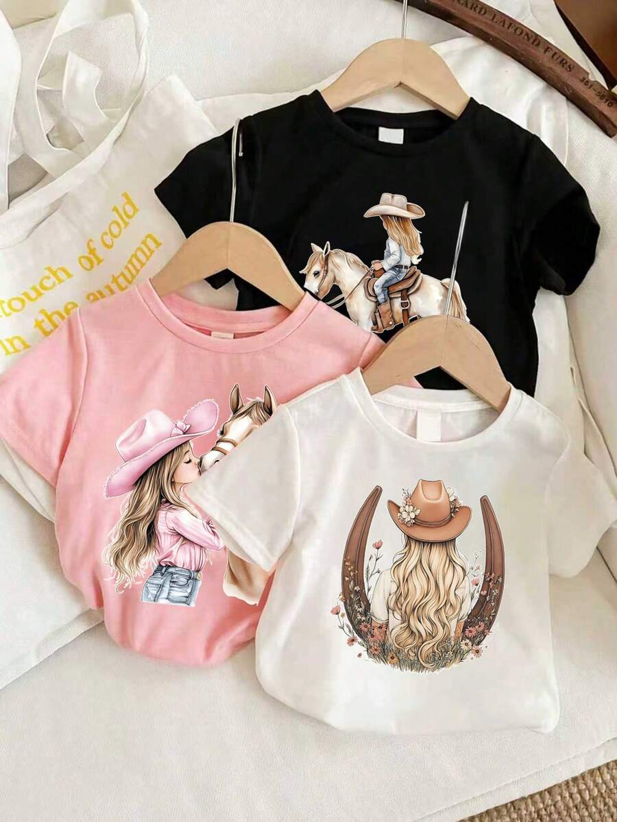 3件套幼儿卡通印花短袖套装 - 彩色 - 查看 1