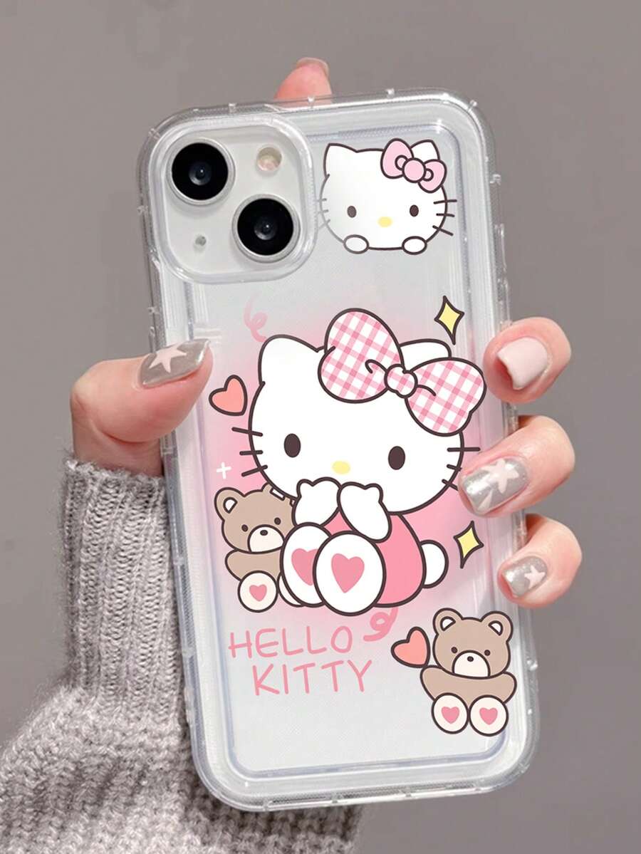 SANRIO 1 chiếc ốp lưng điện thoại Hello Kitty tối giản trong suốt mới, thiết kế nơ, trái tim, ngựa pony, thời trang cho iPhone 11/12/12 Pro, 13/14/15, 13 Pro/14 Pro/15 Pro, 12 Pro Max/13 Pro Max/14 Pro Max/15 Pro Max, 16, 16 Pro, 16 Pro Max, 17, 17 Pro, 17 Pro Max, chất liệu TPU chống sốc, món quà lý tưởng cho các cặp đôi, sinh nhật, ngày Valentine. - Nhiều màu - Xem 1