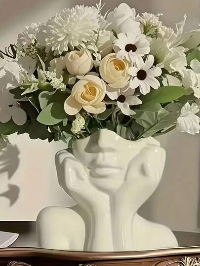 Creative Human Body Art Shaped Multifunctional Desk Organizer Pen Holder, Makeup Brush Holder, Decorative Vanity Tray, High-End Stylish Desk Accessory