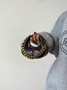 Fashion Simple Elegant Style Shoulder Bag, New Casual Handbag For Wome - Coffee Brown - View 2