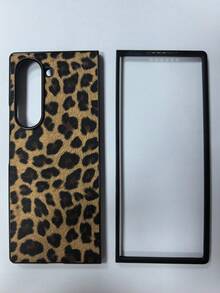 豹纹仿皮手机壳适用于三星 Z Fold3/4/5/6/7 智能手机防水防震防摔防刮 - 棕色 - 查看 8