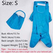 1 pieza Capa impermeable azul para perros de tamaño grande - Azul - Ver 24