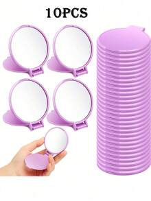 10 chiếc gương trang điểm mini tròn gấp gọn, gương bỏ túi nhỏ gọn, dùng hàng ngày khi đi du lịch cho phụ nữ, quà tặng Ngày của Mẹ, gương tròn nhỏ, trang trí nhà cửa, đồ dùng học tập, quà tặng tiệc cưới, 1 chiếc - màu đen - Xem 12