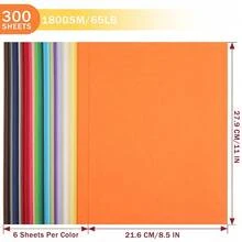 Sheets Colored Cardstock - 50 Mixed Colors Card Stock Paper 8.5\X11\ Thick 180gsm/65lb Printer Paper For Card MaFKing, DIY Crafts, ScrapbooFKing, Party UAP28MX300 - 50種混合顏色[300張]85x11吋216x279厘米 - 查看 3