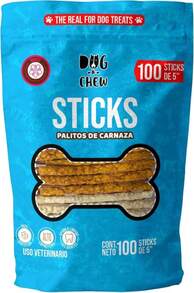 DOG-O-CHEW | Premios para Perro | Palitos de Carnaza | Sabor Mixto | 100% Natural | NO Almidones | Carnazas para Perro | 100 pz | 5" (13 cm) | Alto en Proteína | Fácil Digestión | Sin Conservadores - Blanco - Ver 1