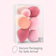 Makeup Sponge Set  Blender Sponges 7 Pcs For Liquid, Cream, And Powder, Latex Free, Multi Colored Beauty Sponges With 1 Mini Sponge, Vegan & Cruelty-Free - 預設 - 查看 5