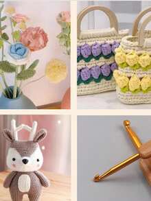 8pcs Carbonized Bamboo Handle Crochet Hooks, Aluminum Oxide Heads Knitting Tools, Handmade Crochet Needles 2.5mm, 3.0mm, 3.5mm, 4.0mm, 4.5mm, 5.0mm, 5.5mm, 6.0mm - Carbonized Gold-headed Crochet Hook - View 6