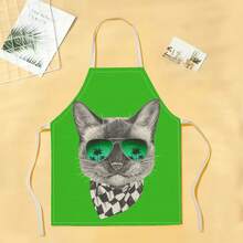 1pc Denim Pattern Apron, Creative Funny Fashion Printed Apron, Home Cleaning Apron, Easy Clean Kitchen Cooking Apron, Creative Home Apron - Multicolor - View 13