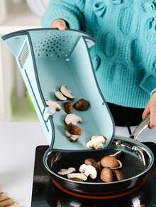 6-In-1 Multifunctional Cutting Board, Kitchen Chopping Board, Vegetable Cutting Board, Mother's Day Gift, Functions Include: Garlic Grater, Ginger Grater, Knife Sharpener, Cutting Board, Strainer Basket, Serving Tray, Plastic Kitchen Cutting Board, Kitchen Accessories, Housewarming Gift - Multicolor - View 7