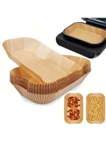 100张空气炸锅一次性衬垫，不粘防油烘焙纸，适用于所有空气炸锅，100张装 - 彩色 - 查看 8