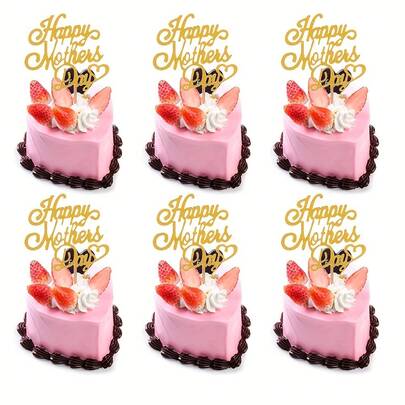 24pcs/12pcs Mother's Day Cake Toppers, Perfect For Birthday Party And Mother's Day Celebration Cake Decorations, Mother Cake Picks