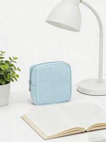 Personalized Embroidered Striped Canvas Cosmetic Bag - Customized Name Striped Ladies Makeup Bag, Bridesmaid Gift Embroidered Makeup Bag, Travel Makeup Organizer Bag, Bridal Shower Gift Makeup Bag - Multicolor - View 17