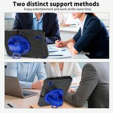 1pc Shockproof And Impact-Resistant Case For 7th/8th/9th/10th Generation Case Mini 6 Mini 7 8.3 Inch Galaxy Tab A8 10.5 Air2 Pro 5th 6th 9.7 Inch, (A16) 11 Inch 11th Generation 2025 11 Inch (A16)Heavy Duty Shockproof Protective Case With Stand, Hand/Shoulder Strap And Pen Holder, Red+Blue - Red and Blue - View 8