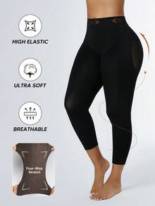 Leggings moldeadores y reductores de cintura alta sin costuras - Negro - Ver 5