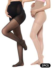 Black Thin Maternity Pantyhose | Mature Minimalist Style | Suitable For Spring, Summer, Autumn Daily Wear - Multicolor - View 32