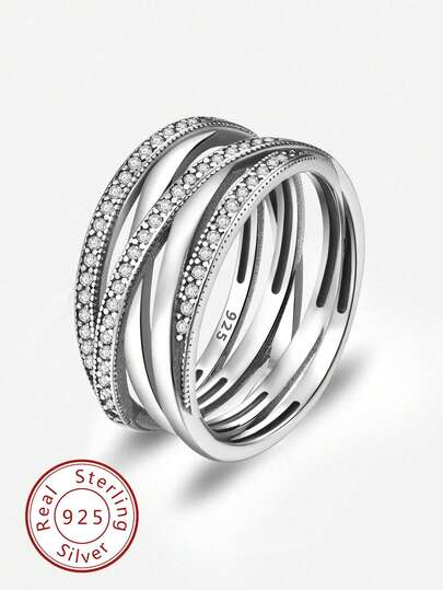 1 pieza Anillo de banda ancha trenzado de plata esterlina 925 de 9 mm, anillo minimalista para mujer, regalo de joyería exquisita para mujer, accesorio de moda para mujer